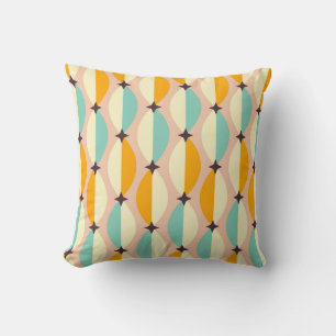 Coussin Motif rétro symétrique avec sarcelle entrelacée