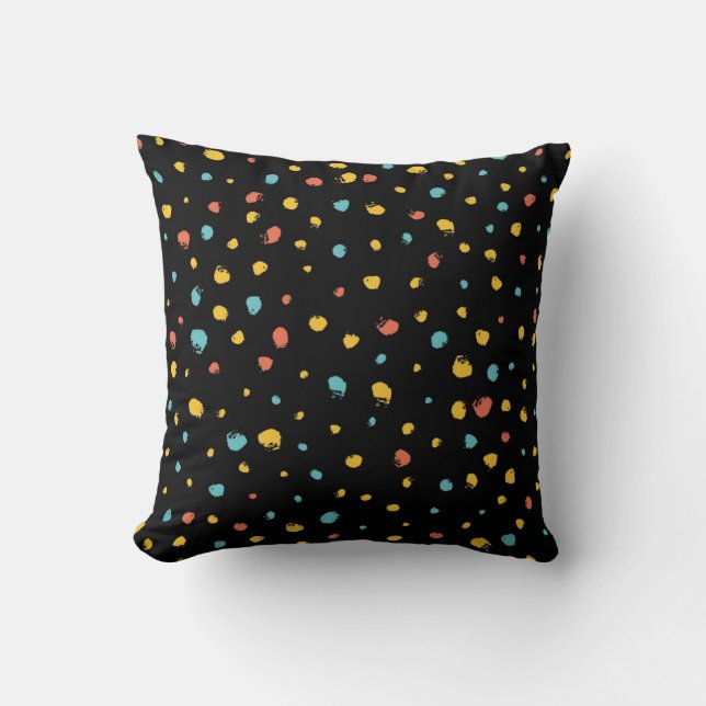 Coussin Motif rond abstrait fait à la main sans fin (Recto)
