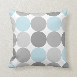 Coussin Motif rond de cercle de turquoise grise et