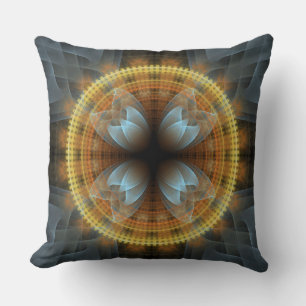 Coussin Motif rond fractal fée orné