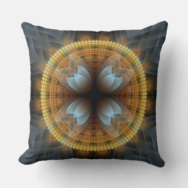 Coussin Motif rond fractal fée orné (Recto)