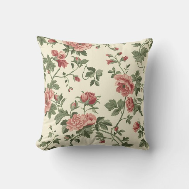 Coussin Motif rose (Recto)
