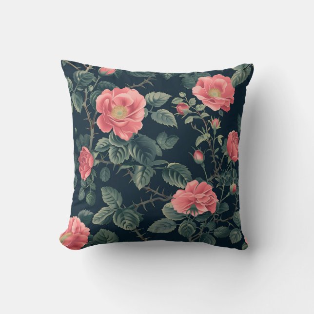 Coussin Motif rose (Recto)