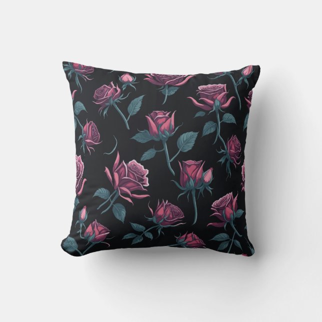 Coussin motif rose (Recto)