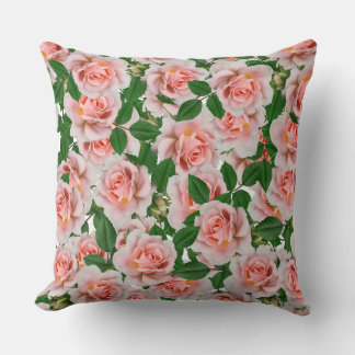 Coussin motif rose