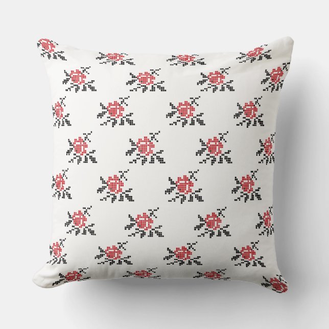 Coussin motif rose (Recto)