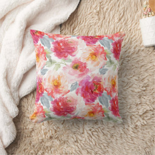 Coussin Motif rose Aquarelle Peony