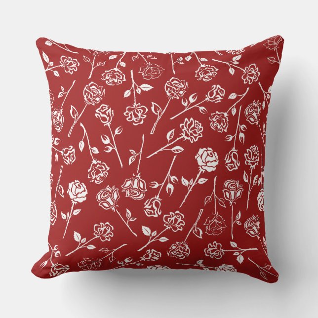 Coussin Motif Rose blanche (Recto)