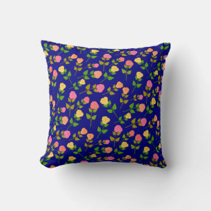 Coussin Motif Rose Bleue Jolie