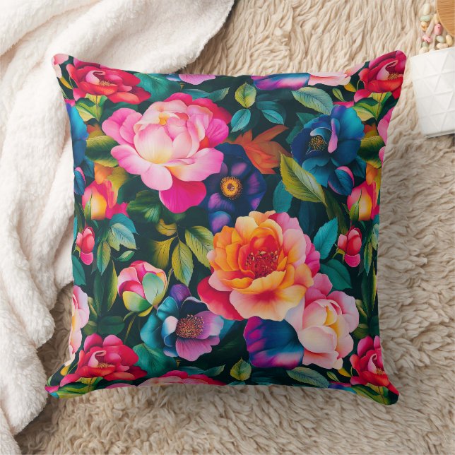 Coussin Motif rose chic et dynamique (Couverture)