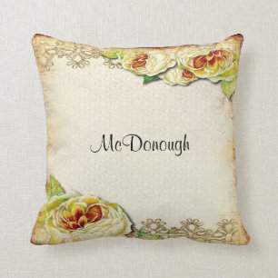 Coussin Motif rose de collage de cru