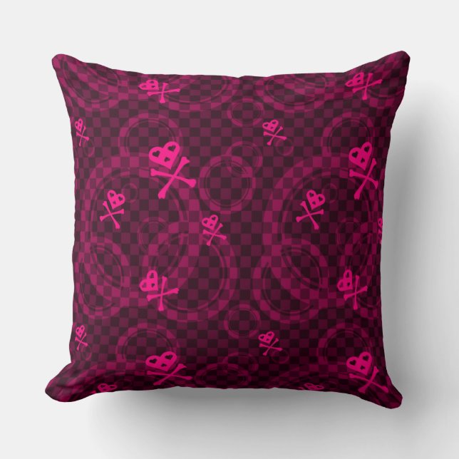 Coussin Motif rose d'Emo avec des cercles (Recto)