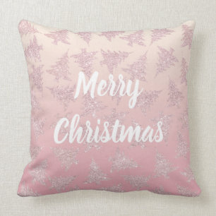 Coussin Motif rose élégant d'arbre de Noël de parties