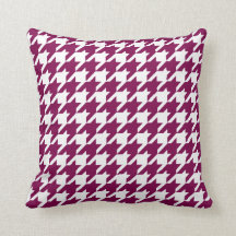 Motif rose fuchsia de pied-de-poule