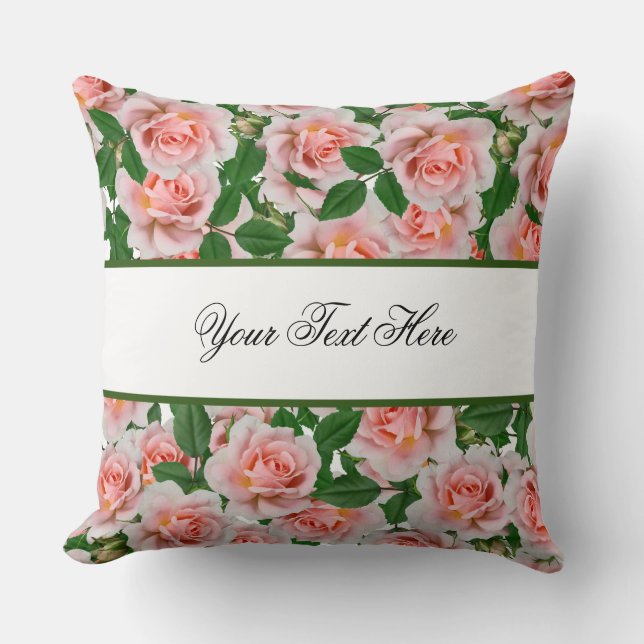 Coussin motif rose modifiable (Recto)