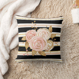 Coussin Motif Rose or Watercolor