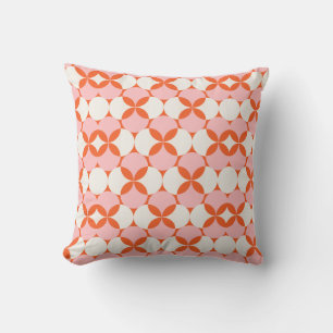 Coussin Motif rose orange vibrant et ludique