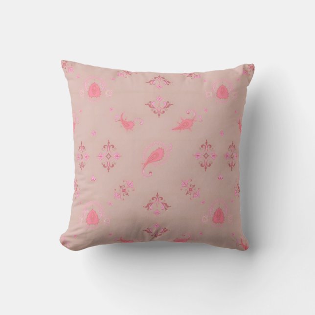 Coussin Motif rose Paisley (Recto)
