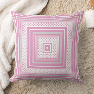 Coussin Motif rose rayé avec des étoiles