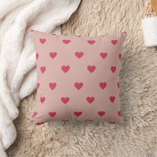 Coussin Motif rose Retro Coeur Y2K avec Arrière - plan ros