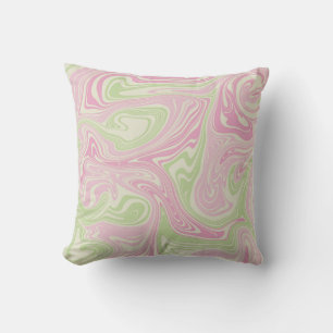 Coussin Motif rose vert à bille liquide
