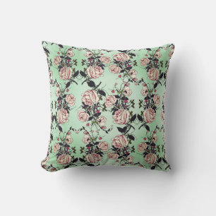 Coussin Motif Rose vintage