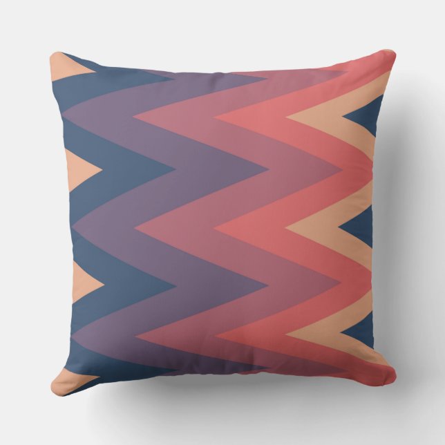 Coussin motif rose, violet et bleu chevron (Verso)