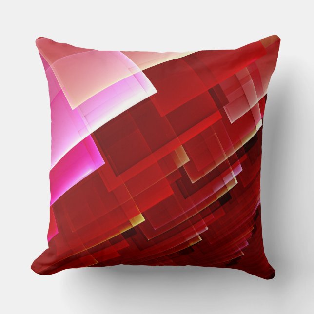 Coussin Motif rouge abstrait géométrique (Recto)