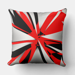 Coussin Motif rouge, blanc et noir déchiqueté