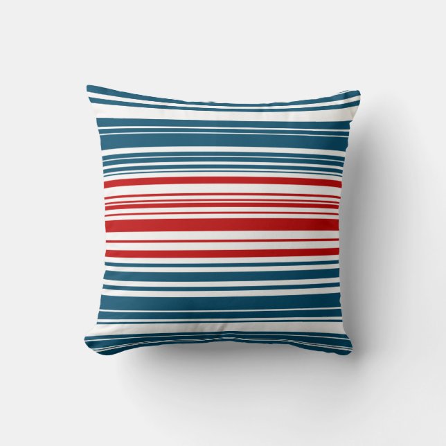 Coussin Motif rouge blanc rayé (Recto)