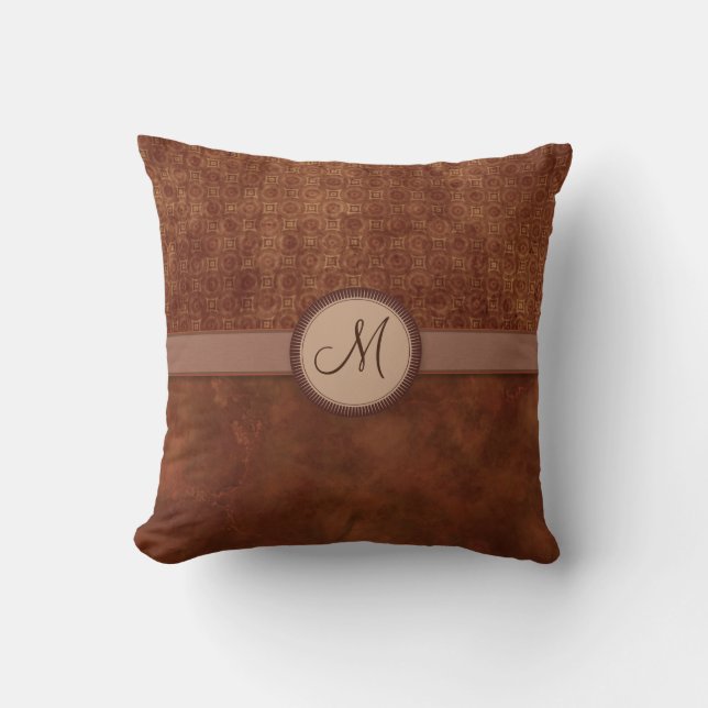 Coussin Motif rouge de pièce de monnaie de rouille avec le (Recto)