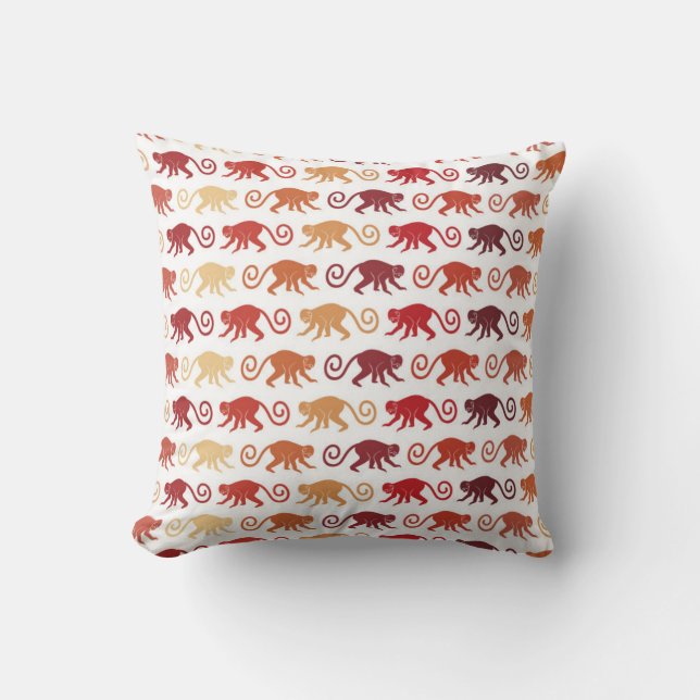 Coussin Motif rouge de singes (Recto)
