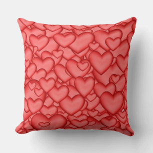 Coussin Motif rouge de texture 3D Hearts