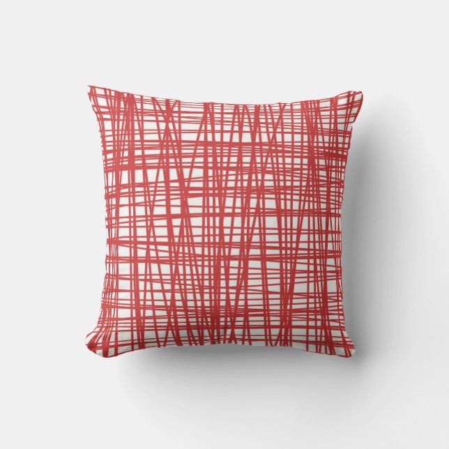 Coussin motif rouge et blanc (Recto)