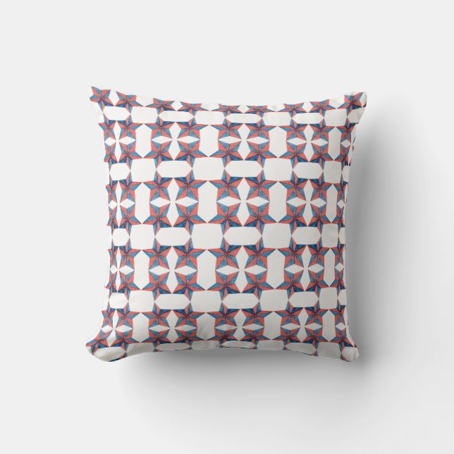 Coussin Motif Rouge et bleu étoile (Recto)