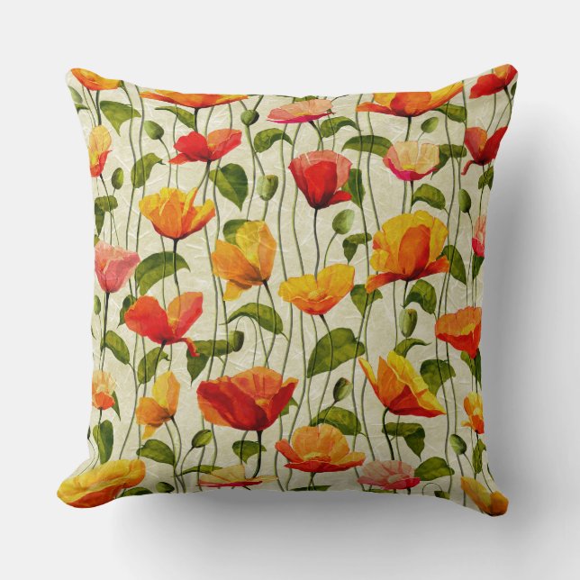 Coussin Motif rouge et orange (Recto)