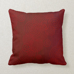 Coussin Motif rouge-foncé de remous