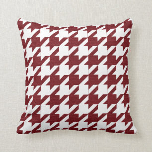 Coussin Motif rouge foncé et blanc de pied-de-poule