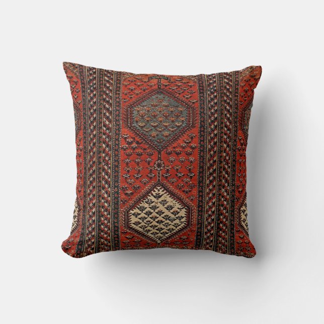 Coussin Motif rouge oriental de coureur (Recto)