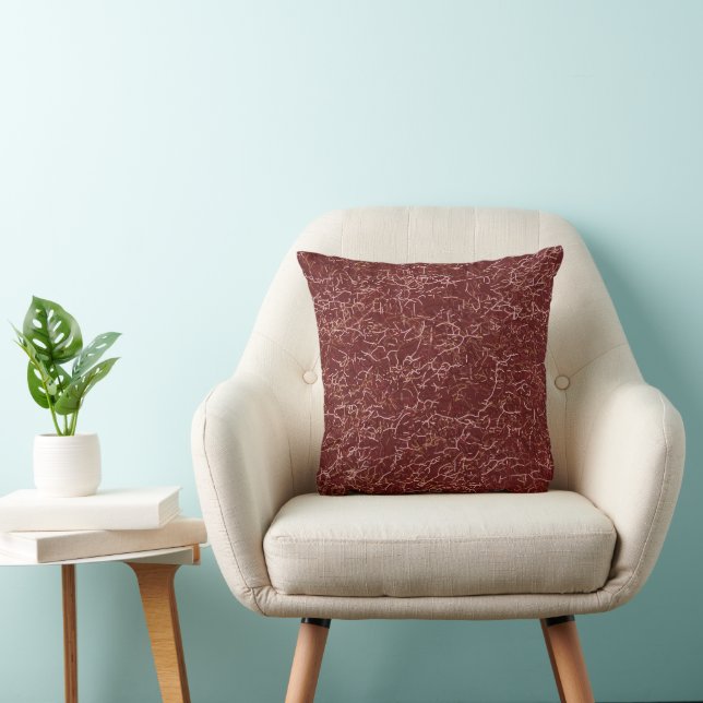 Coussin Motif rouge simple Abstrait Thread Art (Chaise)
