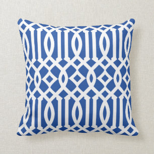 Coussin Motif Royal bleu et blanc moderne