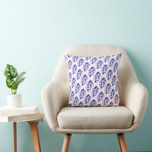 Coussin Motif royal bleu et rose