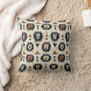 Coussin Motif Safari Lion Tribal