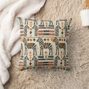 Coussin Motif Safari Tribal Zèbre Bohème