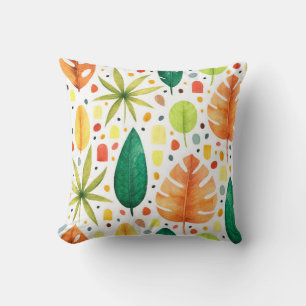 Coussin Motif sans charme avec plantes tropicaux décoratif