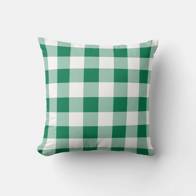 Coussin Motif sans couture à carreaux verts classiques (Recto)