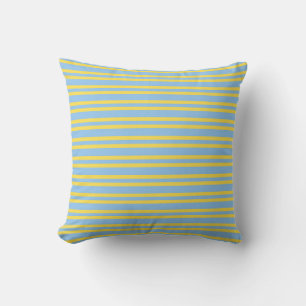 Coussin Motif sans couture à rayures bleues jaunes