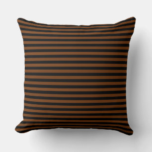 Coussin Motif sans couture à rayures brunes noires