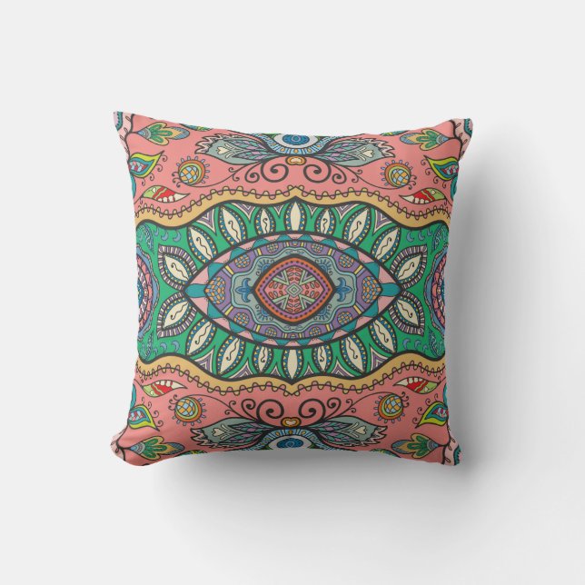 Coussin Motif sans couture abstrait dessiné à la main. Déc (Recto)