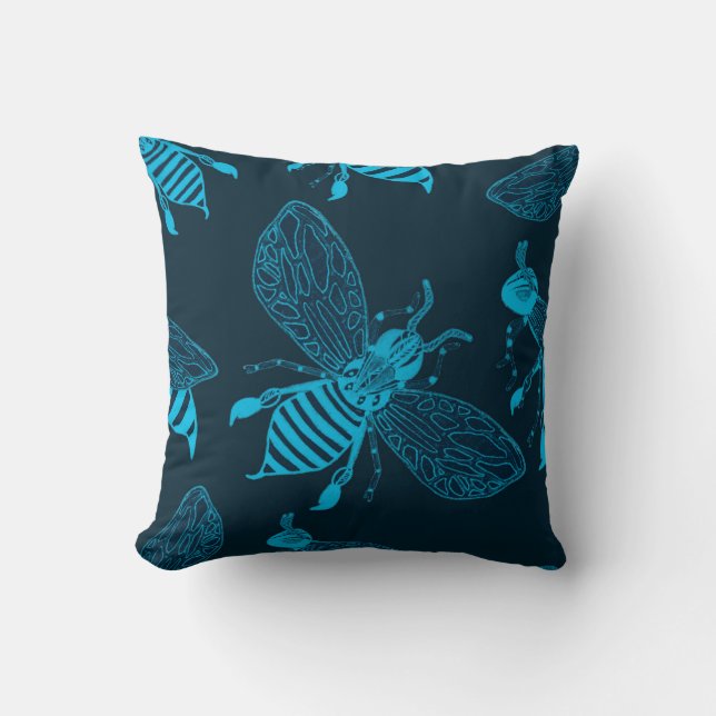 Coussin Motif sans couture avec abeilles dessinées à la ma (Recto)